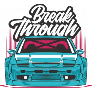 Break Through Araba Sticker 10x10 cmRenkli Sticker