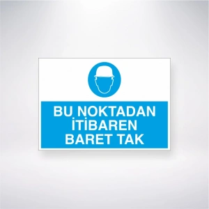 Bu Noktadan İtibaren Baret Tak Sticker 20X28 Cm