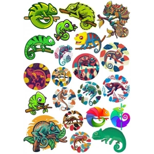 Bukalemun Sticker Set 20 Parça Telefon, Tablet, Defter, Laptop Sticker