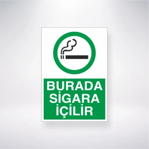 Burada Sigara İçilir Sticker 20X28 Cm