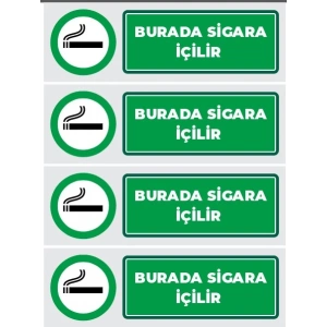 Burada Sigara İçilir Sticker 20X28 Cm