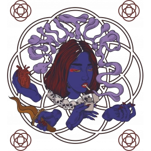 Büyücü Kadın Sticker 10x10 cmRenkli Sticker