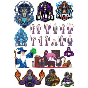 Büyücü Sticker Set 4 18 Parça Telefon, Tablet, Defter, Laptop Sticker