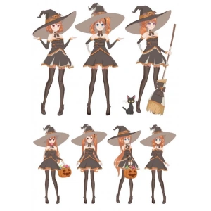 Cadı Peri Sticker Set 7 Parça Telefon, Tablet, Defter, Laptop Sticker