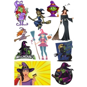 Cadı Sticker Set-4 10 Parça Telefon, Tablet, Defter, Laptop Sticker