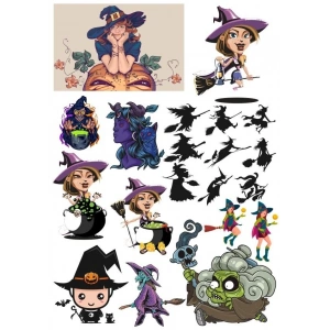 Cadı Sticker Set-5 19 Parça Telefon, Tablet, Defter, Laptop Sticker