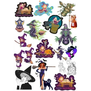 Cadı Sticker Set 6 20 Parça Telefon, Tablet, Defter, Laptop Sticker