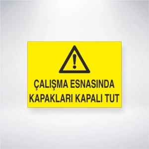 Çalışma Esnasında Kapakları Kapalı Tut Sticker 20X28 Cm
