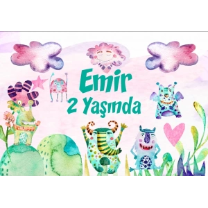 Canavarlar Doğum Günü Afişi 70X100 cm