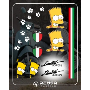 Cappuccino Motor Sticker Set 12 Parça