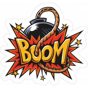Boom Bomba Sticker 10x10 cmRenkli Sticker