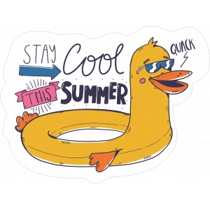 cool summer sticker 10x10 cmRenkli Sticker