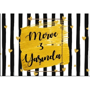 Siyah Gold doğum Günü Afişi 100X150 cm