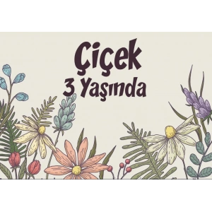 Çiçekler Temalı Doğum Günü Afişi 100X150 cm