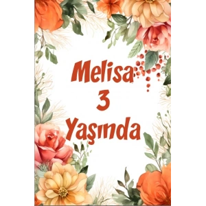 Çiçekler Temalı Doğum Günü Afişi -12 70X100 cm