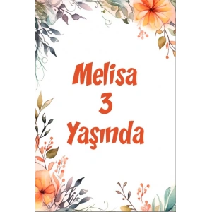 Çiçekler Temalı Doğum Günü Afişi -16 50X70 cm