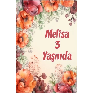 Çiçekler Temalı Doğum Günü Afişi -21 100X150 cm