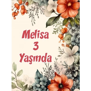 Çiçekler Temalı Doğum Günü Afişi -26 35X50 cm