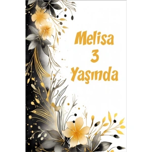 Çiçekler Temalı Doğum Günü Afişi -27 50X70 cm