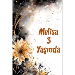 Çiçekler Temalı Doğum Günü Afişi -28 70X100 cm