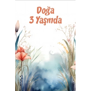 Çiçekler Temalı Doğum Günü Afişi -5 35X50 cm