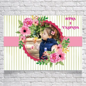 Çiçekli Doğum Günü Afişi 50X70 cm