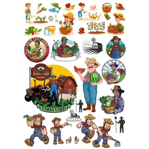 Çiftçi Sticker Set 25 Parça Telefon, Tablet, Defter, Laptop Sticker