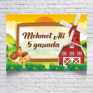 Çiftlik Temalı Doğum Günü Afişi 35X50 cm