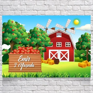 Çiftlik Temalı Doğum Günü Afişi 50X70 cm