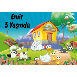 Çiftlik Temalı Doğum Günü Afişi 50X70 cm