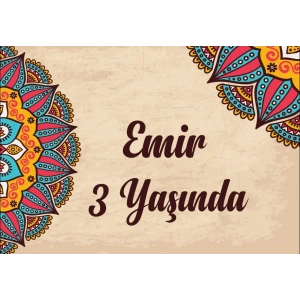 Çini Temalı Doğum Günü Afişi 50X70 cm