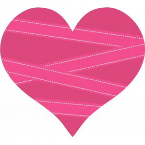 Çizgili Pembe Kalp Duvar Stickerı