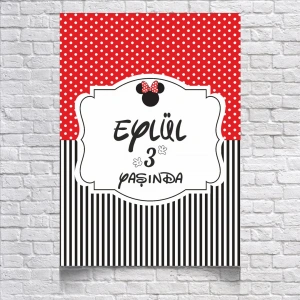 Çizgili Puantiyeli Doğum Günü Afişi 70X100 cm