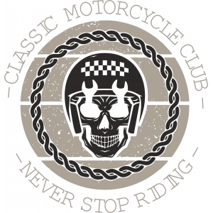 Claassic Motorcycle Club Sticker 10x10 cmRenkli Sticker