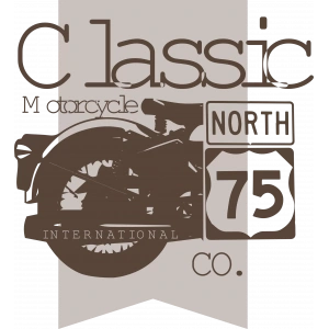 Classic Motorcycle Sticker 10x10 cmRenkli Sticker
