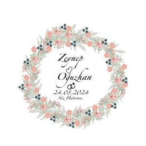 Çokgen Köşeli Kare Mühür Kına Nişan Düğün 3x3 cm özel etiket / 50 adet sticker