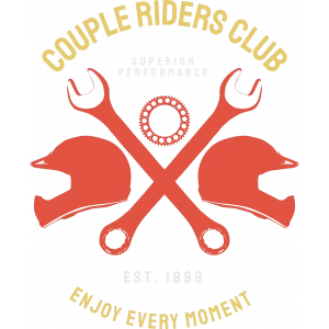 Couple Riders Club Sticker 10x10 cmRenkli Sticker