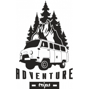 Dağ ve Karavan 2 Sticker 10x10 cmRenkli Sticker