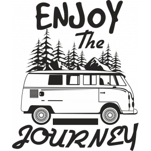 Dağ ve Karavan Sticker 10x10 cmRenkli Sticker