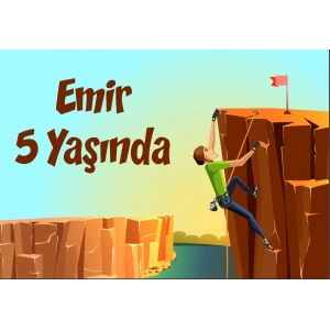 Dağcı Temalı Doğum Günü Afişi 35X50 cm