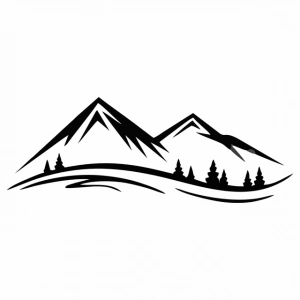 Dağlar Silüet Sticker 120x20 Cm