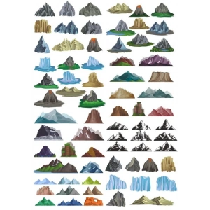 Dağlar Sticker Set-3 27 Parça Telefon, Tablet, Defter, Laptop Sticker