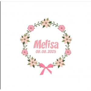 Damla Motifli Kare Mühür Kına Nişan Düğün 3x3 cm özel etiket / 50 adet sticker