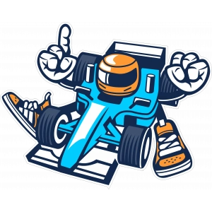 Dans Eden Araba Sticker 10x10 cmRenkli Sticker