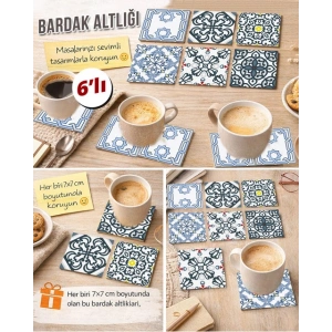 Dekoratif Desenler 14 7x7 – 6’lı Set Dekoratif Kare Tasarım