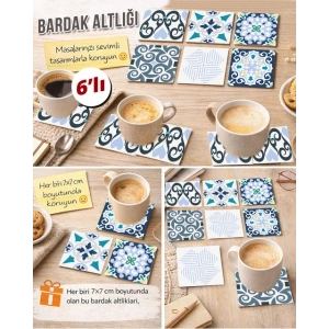 Dekoratif Desenler 16 7x7 – 6’lı Set Dekoratif Kare Tasarım