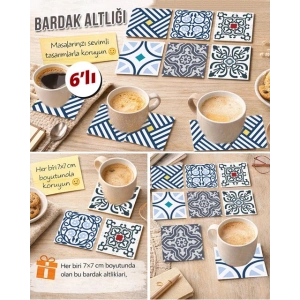 Dekoratif Desenler 17 7x7 – 6’lı Set Dekoratif Kare Tasarım