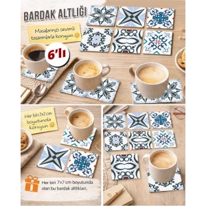 Dekoratif Desenler 18 7x7 – 6’lı Set Dekoratif Kare Tasarım