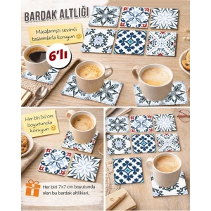 Dekoratif Desenler 19 7x7 – 6’lı Set Dekoratif Kare Tasarım