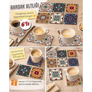 Dekoratif Desenler 2 7x7 – 6’lı Set Dekoratif Kare Tasarım